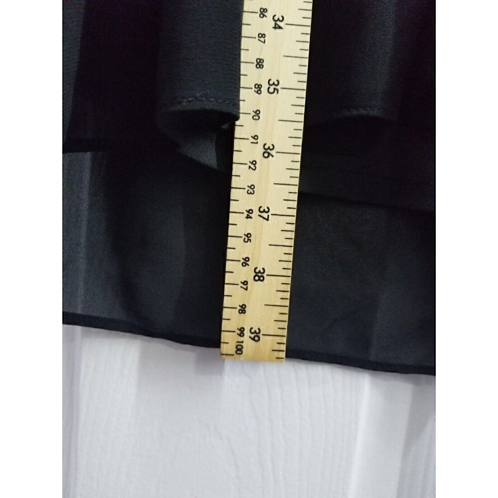 Teaberry Black Shift Dress With Peekaboo Sleeves And Metal Beading Size 14 - Picture 8 of 9